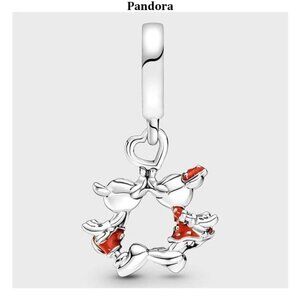 Pandora Silver and Red Charm Bracelet